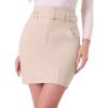 imageAllegra K Faux Suede Skirt for Womens High Waist Casual Belted Pencil SkirtsBeige