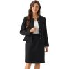 imageAllegra K Suit Set for Womens 2 Piece Outfits Tweed Peplum Collarless Blazer Jacket and Skirt SetsBlack