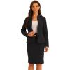 imageAllegra K Suits 2 Piece Skirt Set for Womens Business Office Outfits Collarless Blazer Pencil Skirts Suit SetsBlack