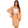 imageAllegra K Suits 2 Piece Skirt Set for Womens Business Office Outfits Collarless Blazer Pencil Skirts Suit SetsLight Orange