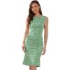 imageAllegra K Tweed Dress for Womens Summer Sleeveless Elegant Plaid Bodycon DressesGreen Nude