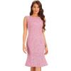 imageAllegra K Tweed Dress for Womens Summer Sleeveless Elegant Plaid Bodycon DressesHot Pink
