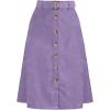 imageAllegra K Womens High Waist Button Front ALine Belted Corduroy Midi SkirtPurple