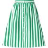 imageAllegra K Womens Striped Button Front Elastic Back Waist ALine Midi SkirtGreen