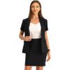 imageAllegra K Work Suit for Womens Office Blazer Skirt Suit 2 Piece SetBlack