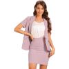 imageAllegra K Work Suit for Womens Office Blazer Skirt Suit 2 Piece SetPink