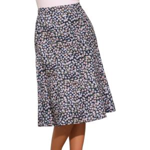 imageAllegra K Floral Skirt for Womens Elastic Waist ALine Midi SkirtsFloral Dark Blue