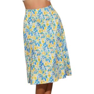 imageAllegra K Floral Skirt for Womens Elastic Waist ALine Midi SkirtsSummer Flower