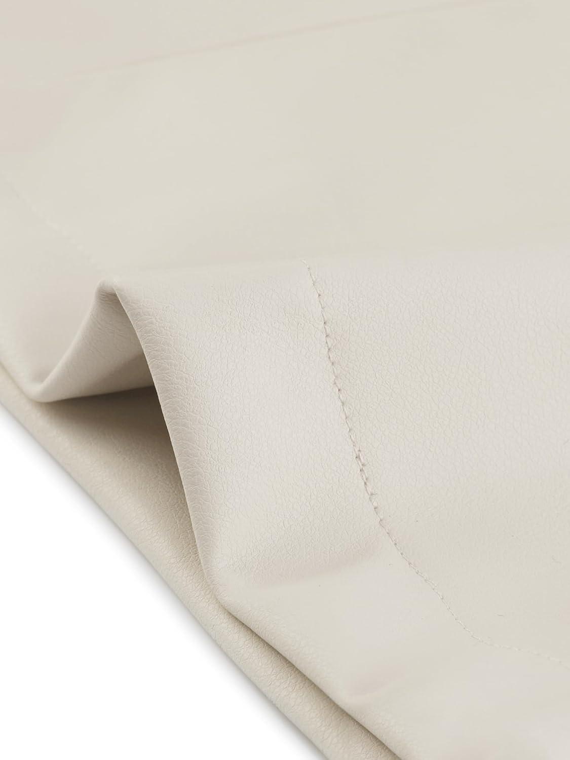 imageAllegra K Faux Leather Casual Pant for Womens High Waist Bell Bottom Flared Long PU TrouserWhite