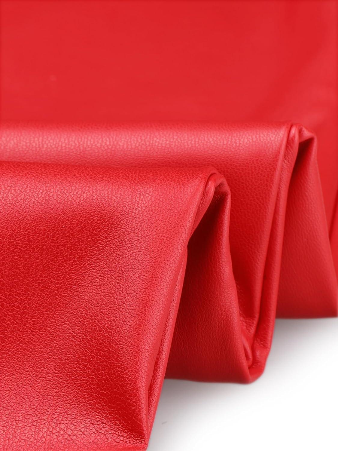 imageAllegra K Faux Leather Pants for Womens High Waist Straight Leg Punk PU TrousersRed