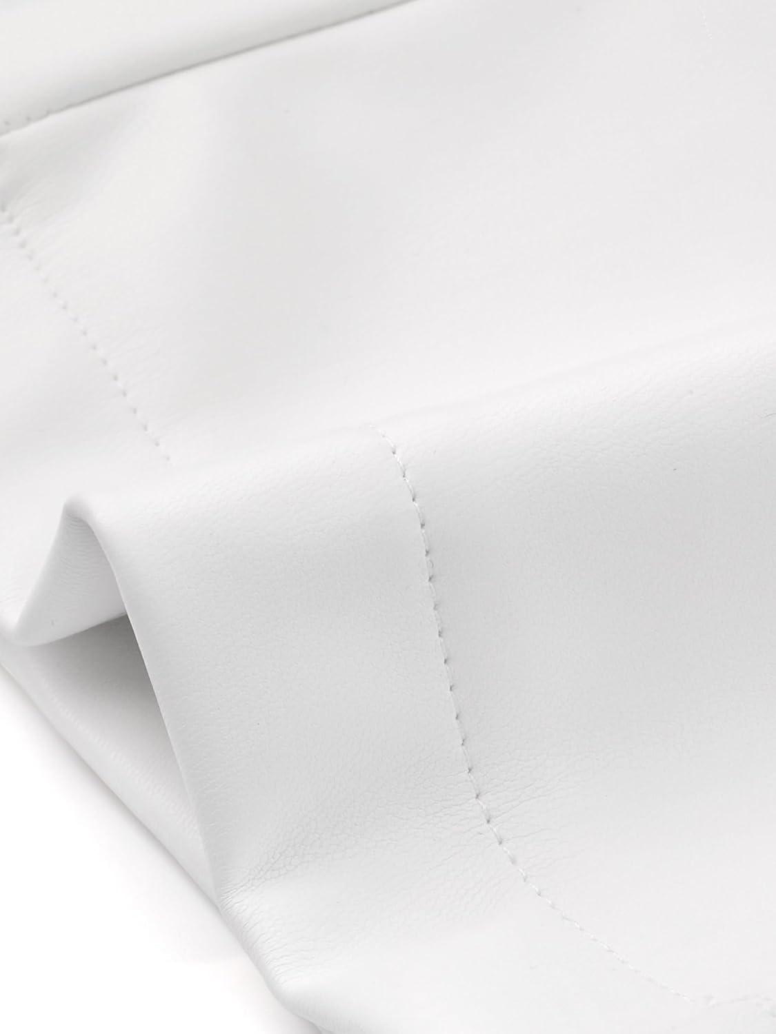 imageAllegra K Faux Leather Pants for Womens High Waist Straight Leg Punk PU TrousersWhite