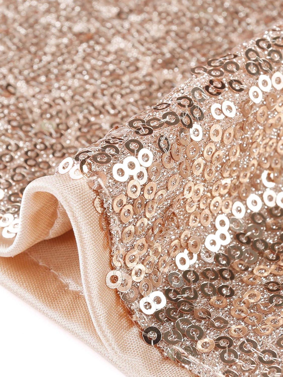 imageAllegra K Sequin Shorts for Women High Waist Party Night Out Concert Outfit Sparkly Mini ShortsRose Gold
