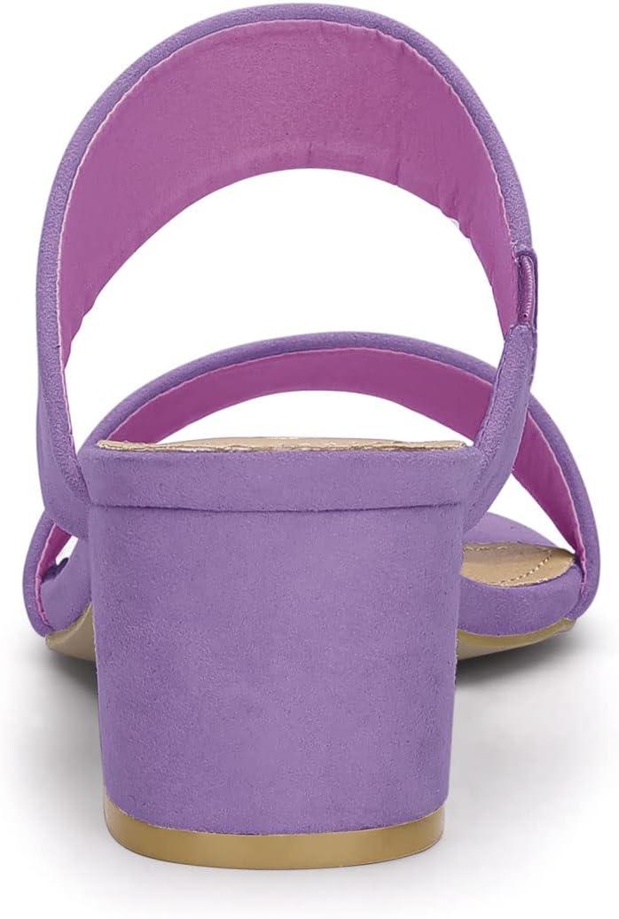 imageAllegra K Womens Block Heel Dual Straps Slide SandalsPurple