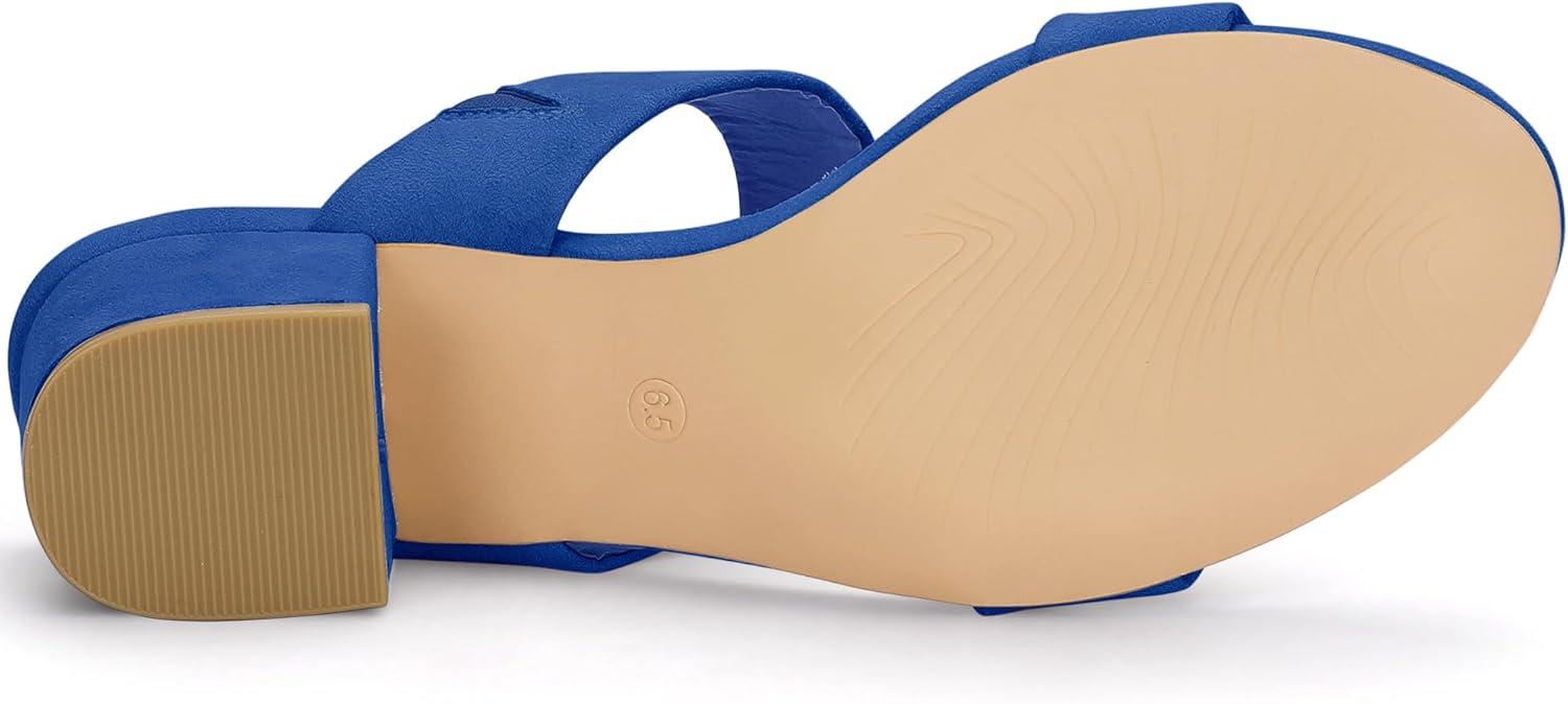 imageAllegra K Womens Block Heel Dual Straps Slide SandalsRoyal