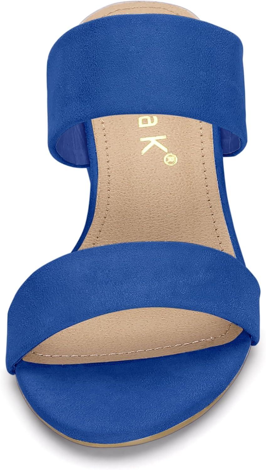 imageAllegra K Womens Block Heel Dual Straps Slide SandalsRoyal