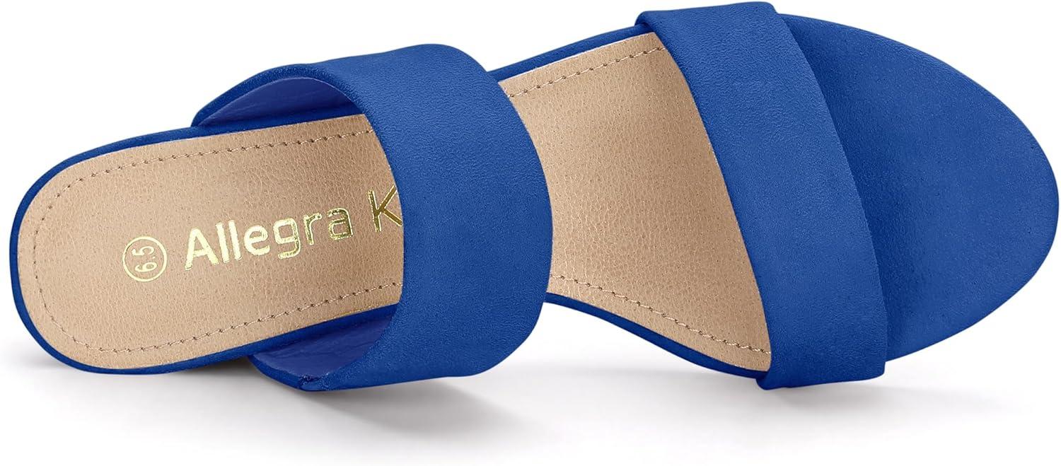 imageAllegra K Womens Block Heel Dual Straps Slide SandalsRoyal