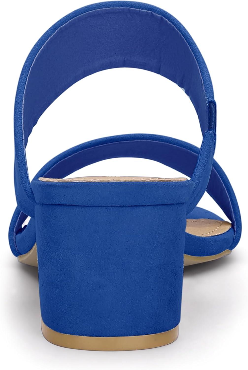 imageAllegra K Womens Block Heel Dual Straps Slide SandalsRoyal