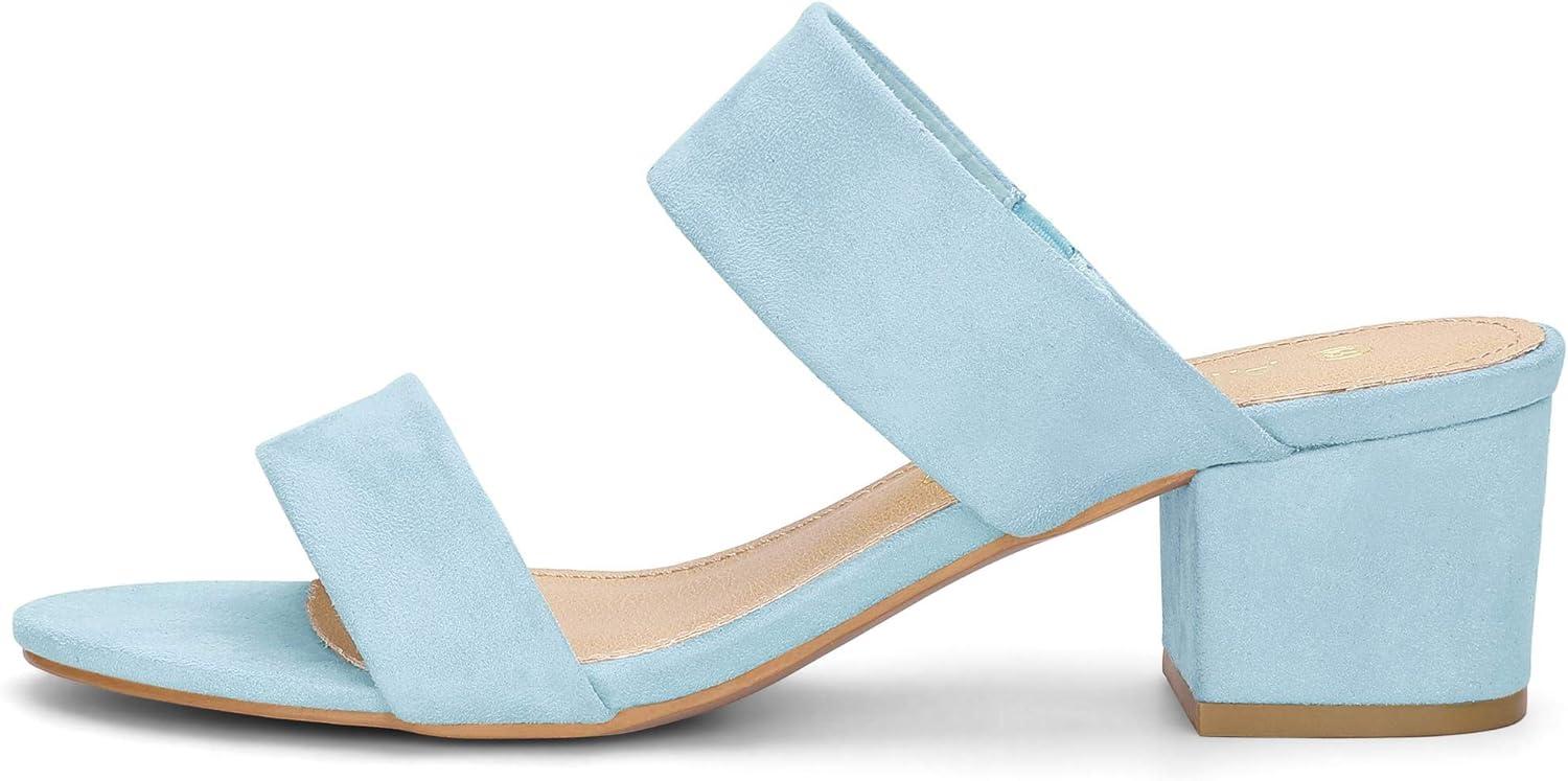 imageAllegra K Womens Block Heel Dual Straps Slide SandalsSky Blue
