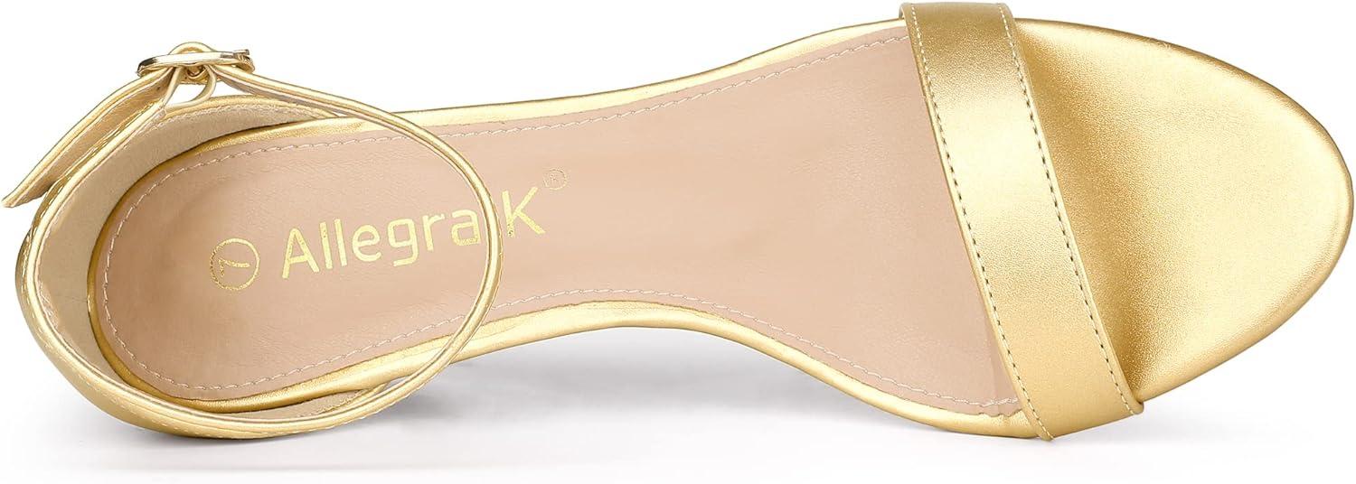 imageAllegra K Womens Clear Wedges Ankle Strap Transparent Wedge Heel SandalsGold