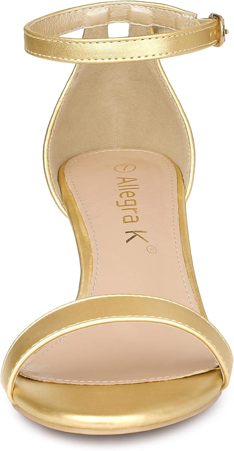 imageAllegra K Womens Clear Wedges Ankle Strap Transparent Wedge Heel SandalsGold