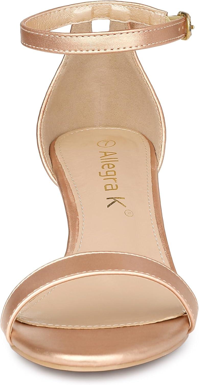 imageAllegra K Womens Clear Wedges Ankle Strap Transparent Wedge Heel SandalsRose Gold