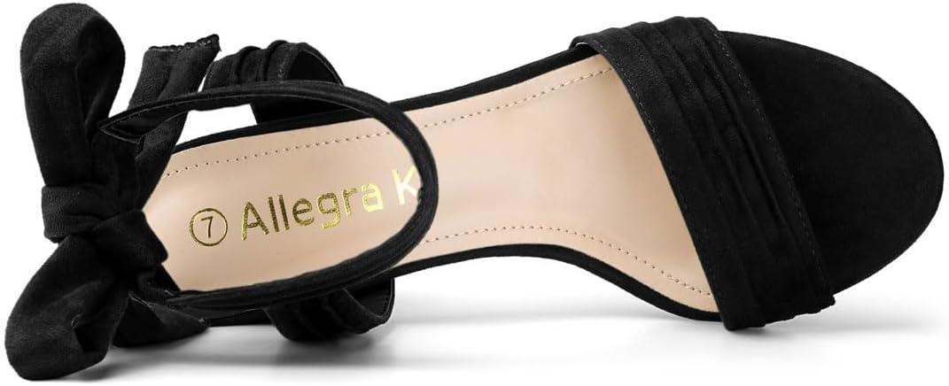imageAllegra K Womens Open Toe Ankle Tie Back Block Heels SandalsBlack