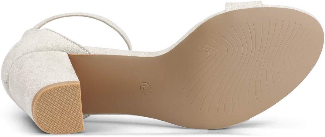 imageAllegra K Womens Open Toe High Chunky Heel Buckle Ankle Strap SandalsGrey