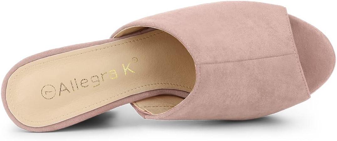 imageAllegra K Womens Open Toe Platform Chunky Heel Slides SandalsDust Pink