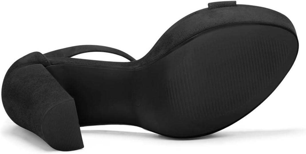 imageAllegra K Womens Platform High Heel Ankle Strap Chunky Heels SandalsBlack