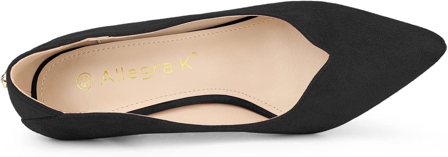 imageAllegra K Womens Pointed Toe Pull on Stiletto Heels PumpsBlack