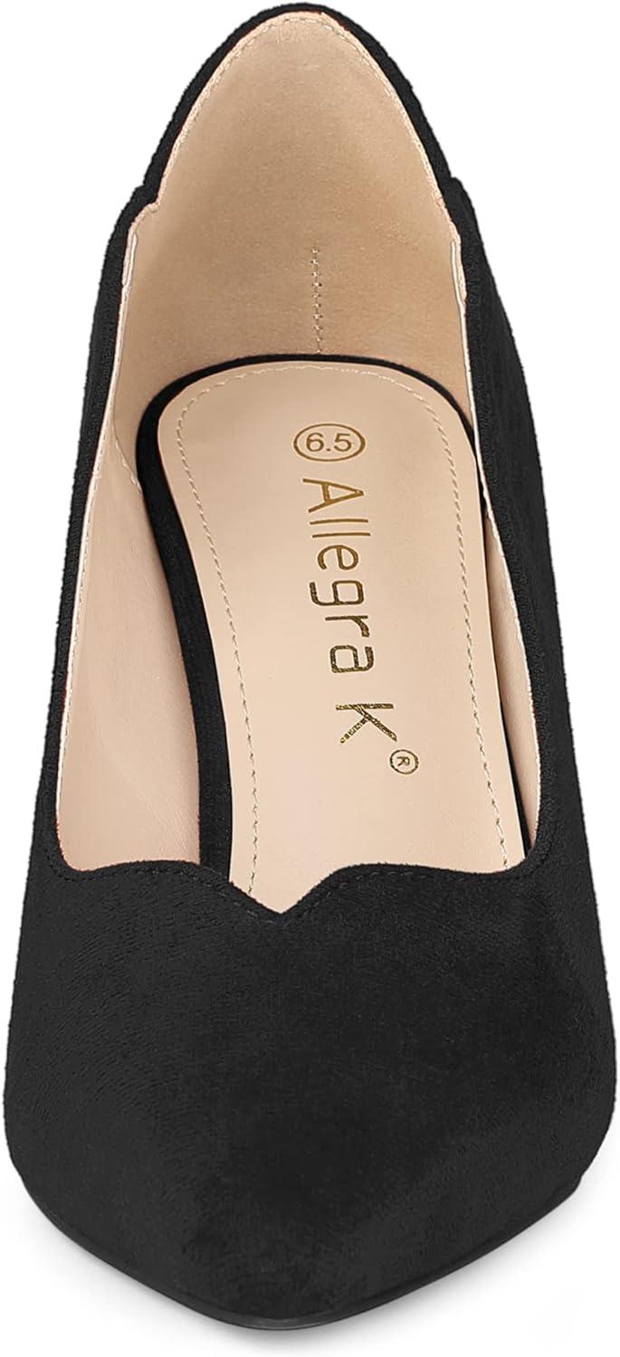 imageAllegra K Womens Pointed Toe Pull on Stiletto Heels PumpsBlack