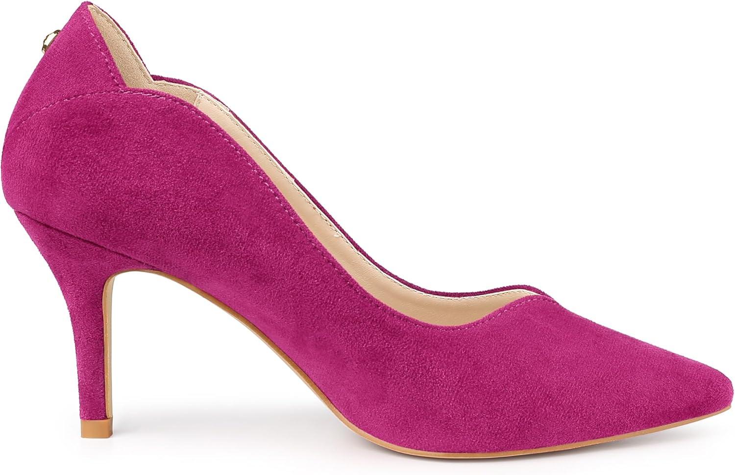 imageAllegra K Womens Pointed Toe Pull on Stiletto Heels PumpsHot Pink