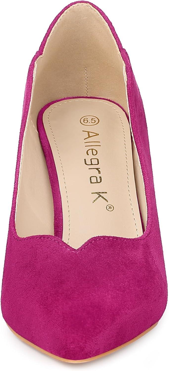 imageAllegra K Womens Pointed Toe Pull on Stiletto Heels PumpsHot Pink