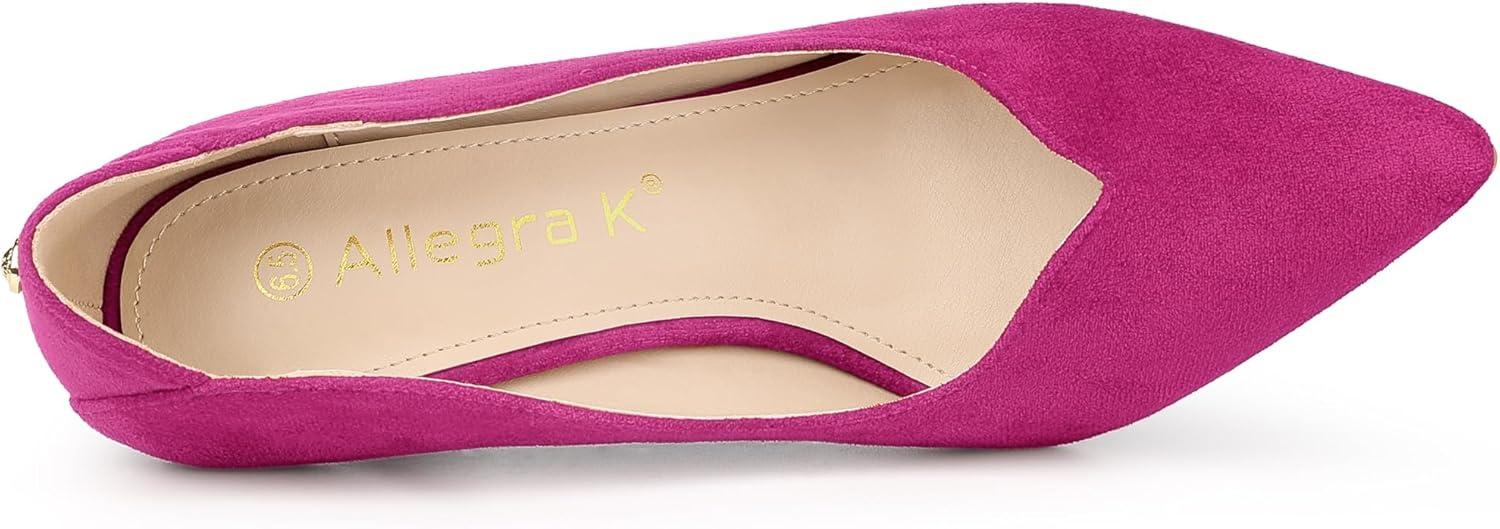 imageAllegra K Womens Pointed Toe Pull on Stiletto Heels PumpsHot Pink