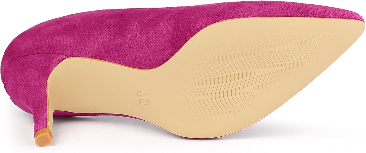 imageAllegra K Womens Pointed Toe Pull on Stiletto Heels PumpsHot Pink