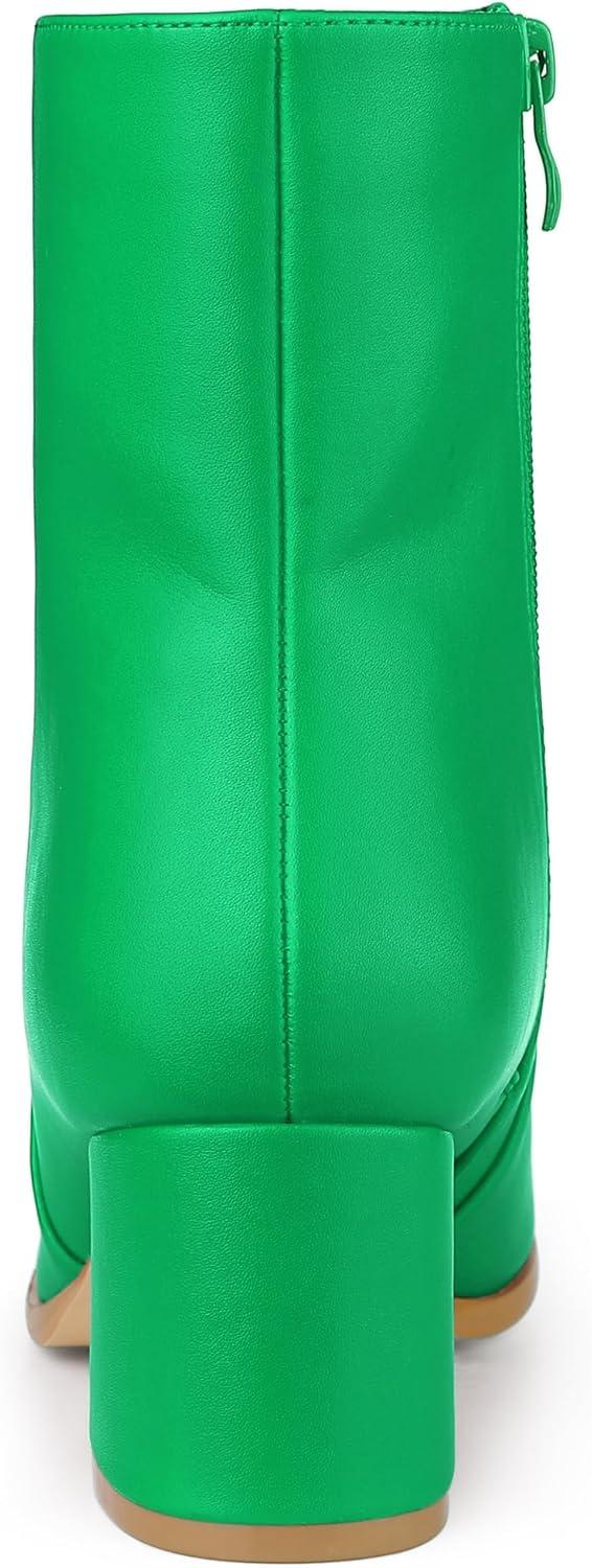 imageAllegra K Womens Square Toe Side Zip Block Heel Ankle BootsGrass Green