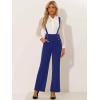 imageAllegra K Casual Office Jumpsuits for Womens Adjustable Straps Wide Leg Suspenders Pants OverallBlue