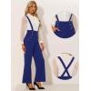 imageAllegra K Casual Office Jumpsuits for Womens Adjustable Straps Wide Leg Suspenders Pants OverallBlue