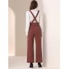 imageAllegra K Casual Office Jumpsuits for Womens Adjustable Straps Wide Leg Suspenders Pants OverallBrown