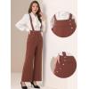 imageAllegra K Casual Office Jumpsuits for Womens Adjustable Straps Wide Leg Suspenders Pants OverallBrown