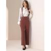 imageAllegra K Casual Office Jumpsuits for Womens Adjustable Straps Wide Leg Suspenders Pants OverallBrown
