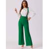 imageAllegra K Casual Office Jumpsuits for Womens Adjustable Straps Wide Leg Suspenders Pants OverallDark Green