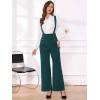 imageAllegra K Casual Office Jumpsuits for Womens Adjustable Straps Wide Leg Suspenders Pants OverallGreen