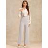 imageAllegra K Casual Office Jumpsuits for Womens Adjustable Straps Wide Leg Suspenders Pants OverallGrey Beige