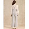 imageAllegra K Casual Office Jumpsuits for Womens Adjustable Straps Wide Leg Suspenders Pants OverallGrey Beige