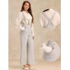 imageAllegra K Casual Office Jumpsuits for Womens Adjustable Straps Wide Leg Suspenders Pants OverallGrey Beige