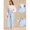 imageAllegra K Casual Office Jumpsuits for Womens Adjustable Straps Wide Leg Suspenders Pants OverallLight Blue