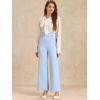 imageAllegra K Casual Office Jumpsuits for Womens Adjustable Straps Wide Leg Suspenders Pants OverallLight Blue