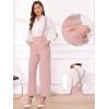 imageAllegra K Casual Office Jumpsuits for Womens Adjustable Straps Wide Leg Suspenders Pants OverallPink