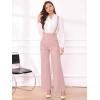 imageAllegra K Casual Office Jumpsuits for Womens Adjustable Straps Wide Leg Suspenders Pants OverallPink